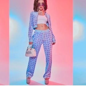 Sugarthrillz berry loyal velour track pants and hoodie